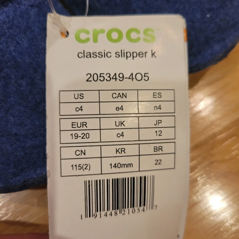 Crocs Classic Kids Slipper Blue Baby Size 4